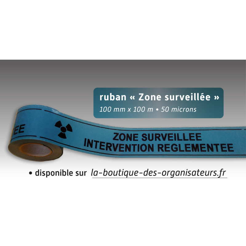 Rubalise plastique zone surveillée intervention règlementée 100mm*100m Rubalise plastique zone surveillée intervention règlementée 100mm*100m