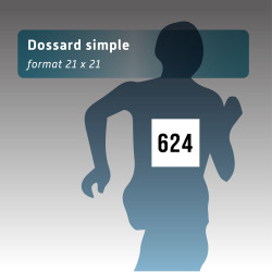 Dossard 21*21cm Tyvek personnalisé, indéchirable noir et blanc