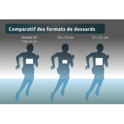 Dossard format spécial sans personnalisation noir,blanc - Tyvek indéchirable