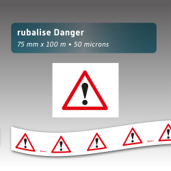 Rubalise danger triangle rouge/noir 75mm*100m