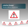 Rubalise danger triangle rouge/noir 75mm*100m