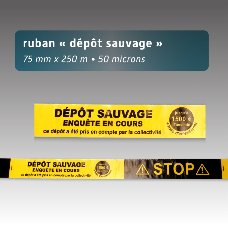 Rubalise plastique 75mm*250m : dépôt sauvage enquête en cours Rubalise plastique 75mm*250m : dépôt sauvage enquête en cours