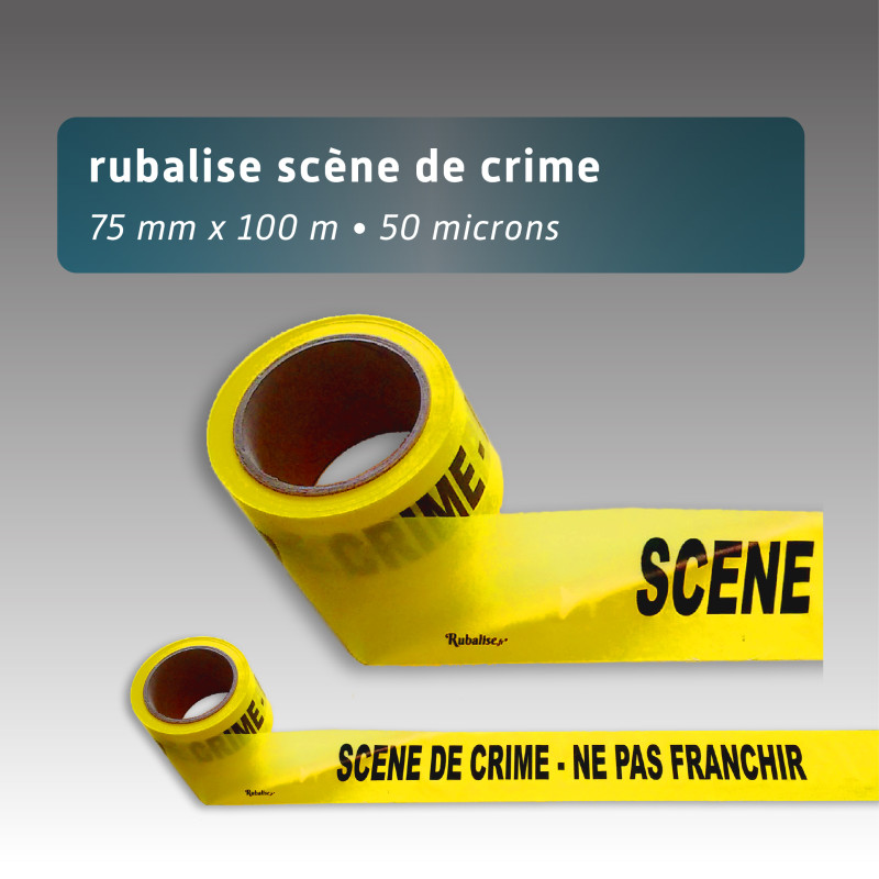 Rubalise plastique scène de crime 75mm*250m Rubalise plastique scène de crime 75mm*250m