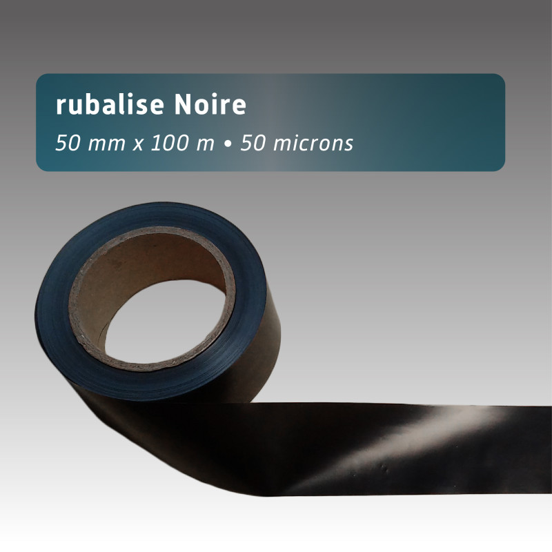 Rubalise plastique unie noire 50mm*100m Rubalise plastique unie noire 50mm*100m