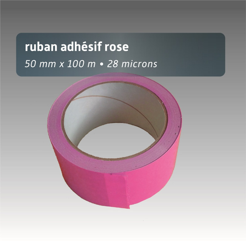 Ruban adhésif plastique 50mm*66m - couleur unie - rose Ruban adhésif plastique 50mm*66m - couleur unie - rose