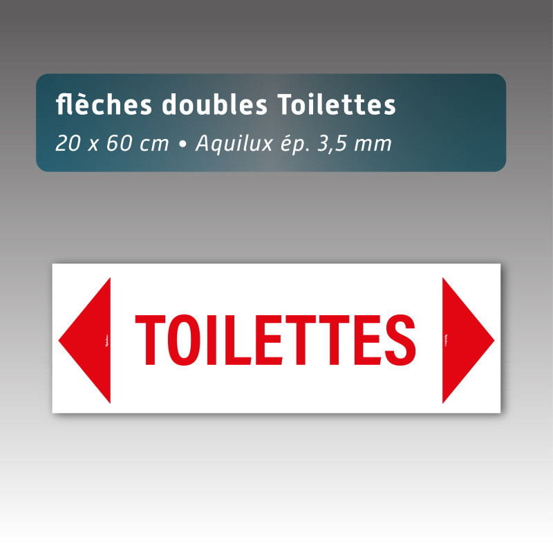 flèche double " toilettes" 20*60cm aquilux flèche double " toilettes" 20*60cm aquilux