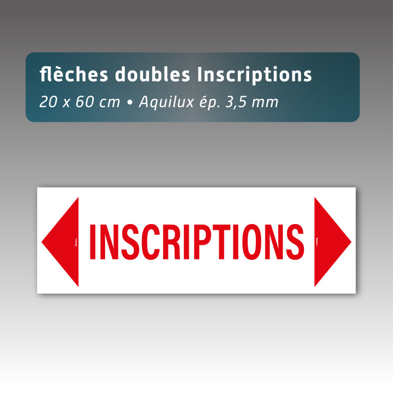 Flèche double "inscription" 20*60cm aquilux Flèche double "inscription" 20*60cm aquilux