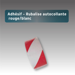 Adhésif - Rubalise autocollante rouge/blanc pour balisage