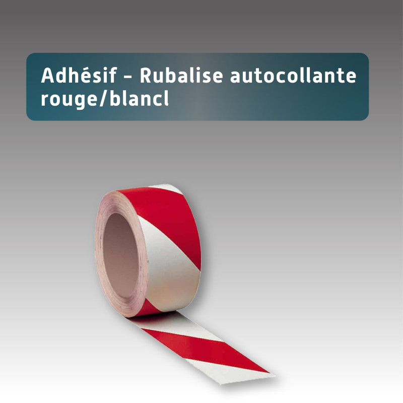 Adhésif - Rubalise autocollante rouge/blanc