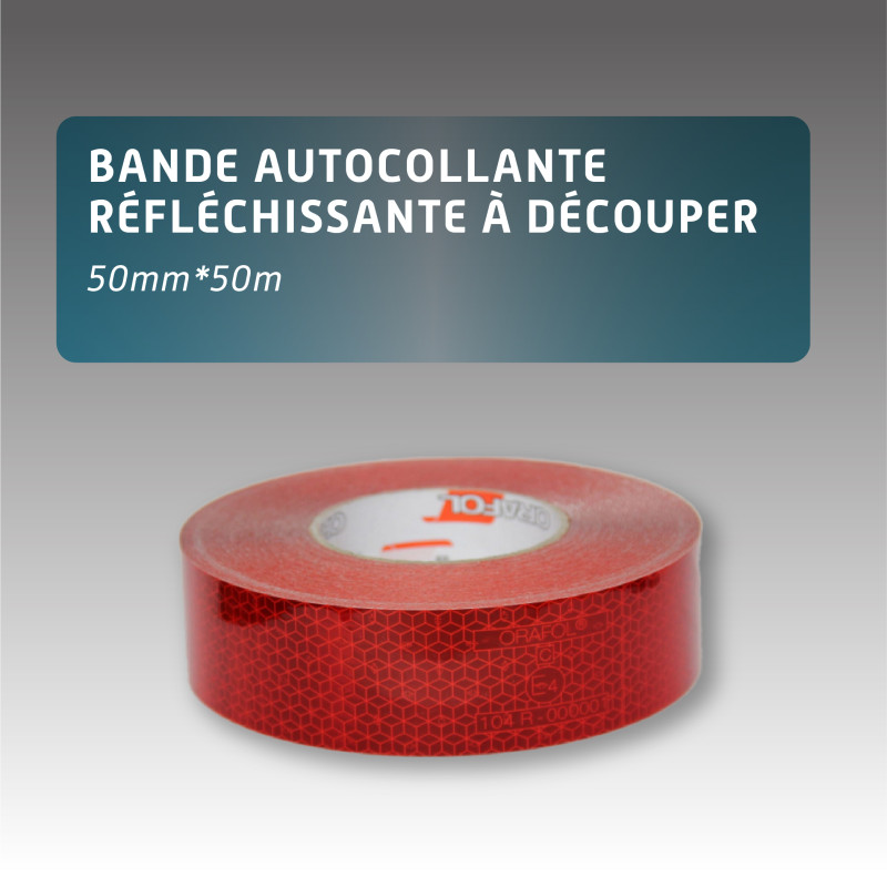 Bande autocollante réfléchissante à découper 50mm*50m - autocollante - Ruban de nuit Bande autocollante réfléchissante à découper 50mm*50m - autocollante - Ruban de nuit