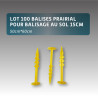 Lot 100 Balises prairial pour balisage au sol 15cm