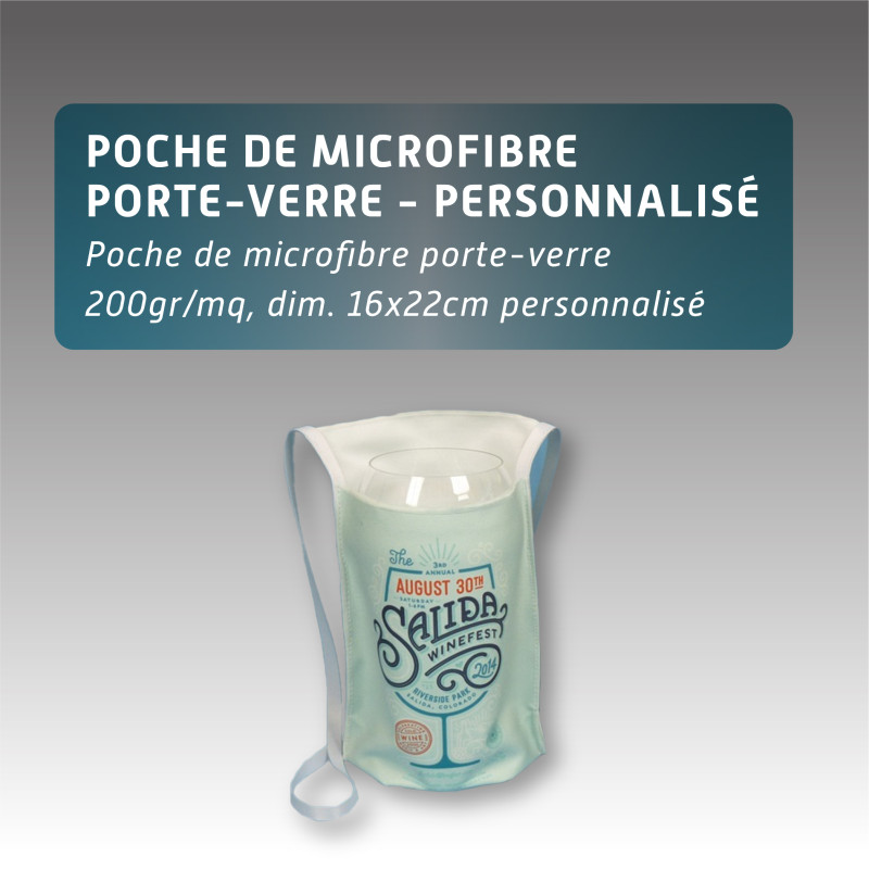 Poche de microfibre porte-verre - personnalisé Poche de microfibre porte-verre - personnalisé
