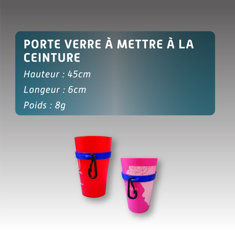 Porte verre à mettre à la ceinture Porte verre à mettre à la ceinture