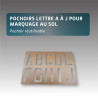 Pochoirs lettre A à J pour marquage au sol