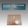 Pochoirs lettre U à Z pour marquage au sol