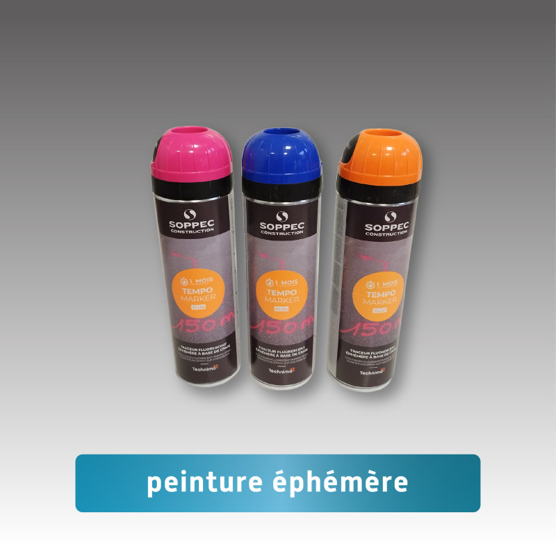 Bombe Marquage au sol éphémère 15 jours - craie - 3 couleurs Bombe Marquage au sol éphémère 15 jours - craie - 3 couleurs