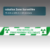 Rubalise blanc/vert "Zone Surveillée - Franchissement réglementé" 70mm*100m