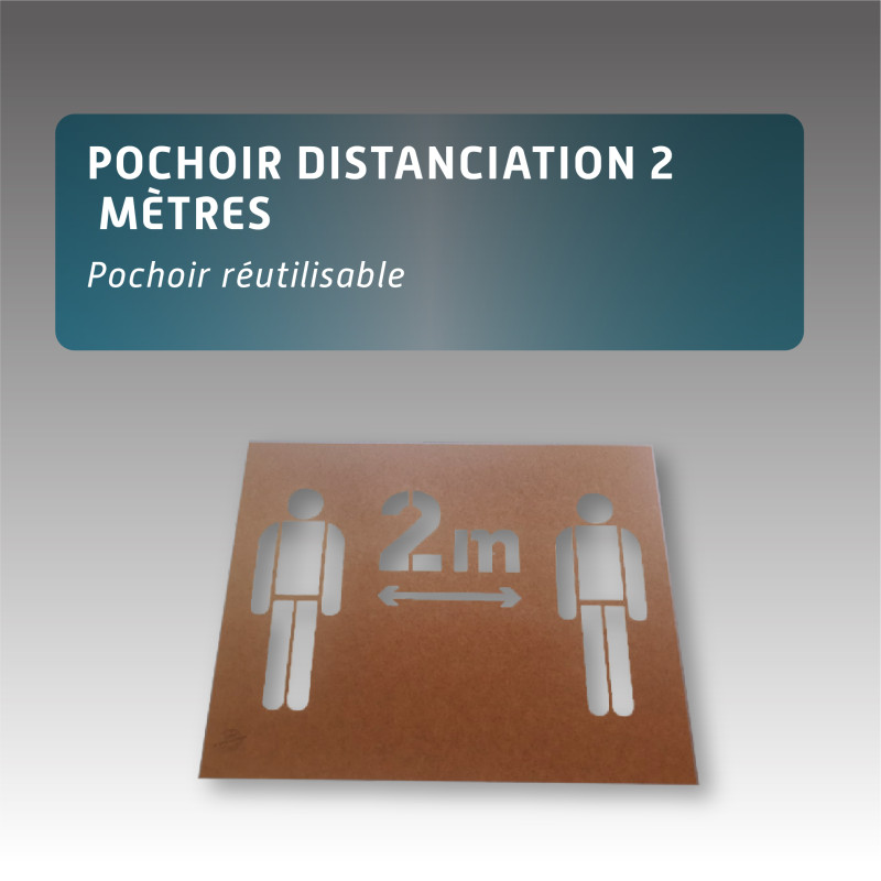 Pochoir distanciation 2 mètres Pochoir distanciation 2 mètres