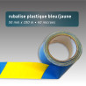 Rubalise plastique bleu et jaune, 40 microns