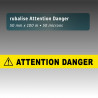 Rubalise plastique "attention danger+picto"  50mm*100m
