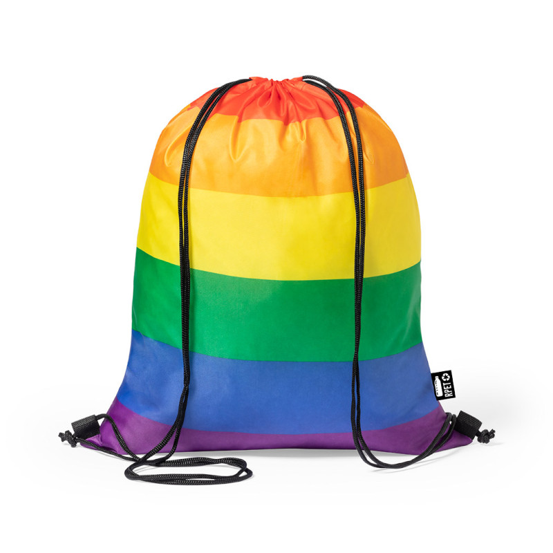 Sac à dos multicolore en plastique recyclé - personnalisable