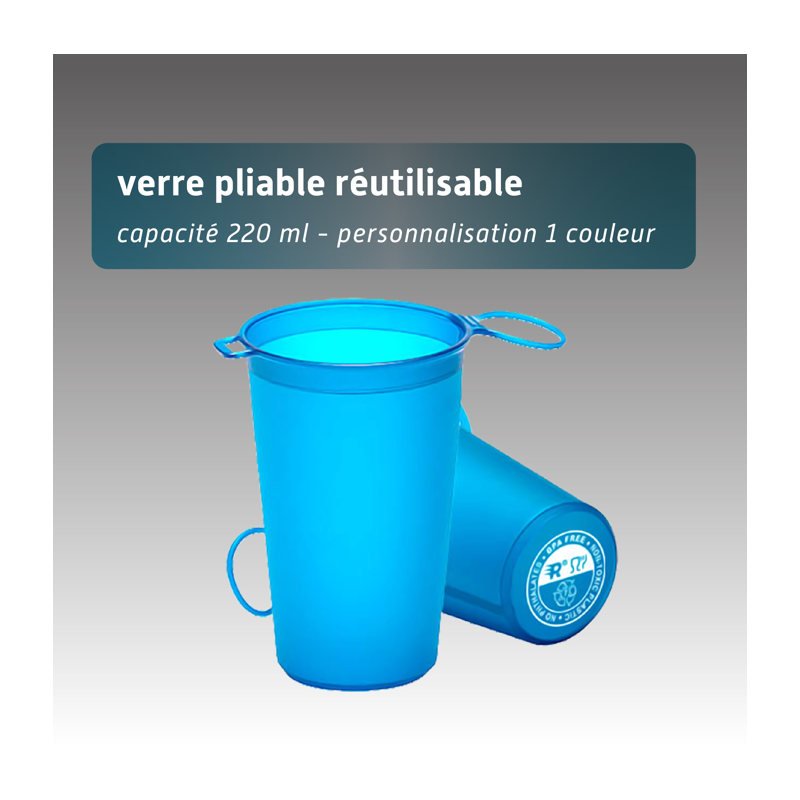Verre pliable réutilisable non personnalisé