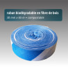 Ruban biodégradable fibre de bois bicolore 3 cm x 65 m - Rubalise.fr