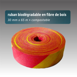 Ruban biodégradable fibre de bois bicolore 3 cm x 65 m - Rubalise.fr