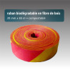 Ruban biodégradable fibre de bois bicolore 3 cm x 65 m - Rubalise.fr