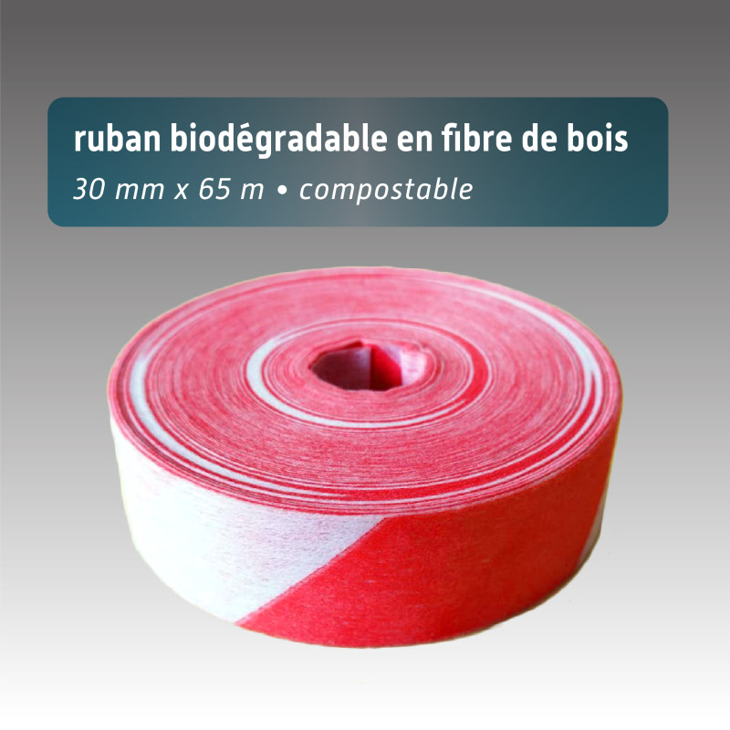 Ruban biodégradable fibre de bois 3cm*65m - 6 couleurs bi-color Ruban biodégradable fibre de bois 3cm*65m - 6 couleurs bi-color