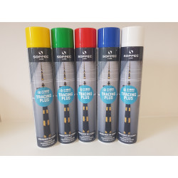 Bombe de marquage peinture permanente - lignes de signalisation - 12 à 18 mois - 6 coloris