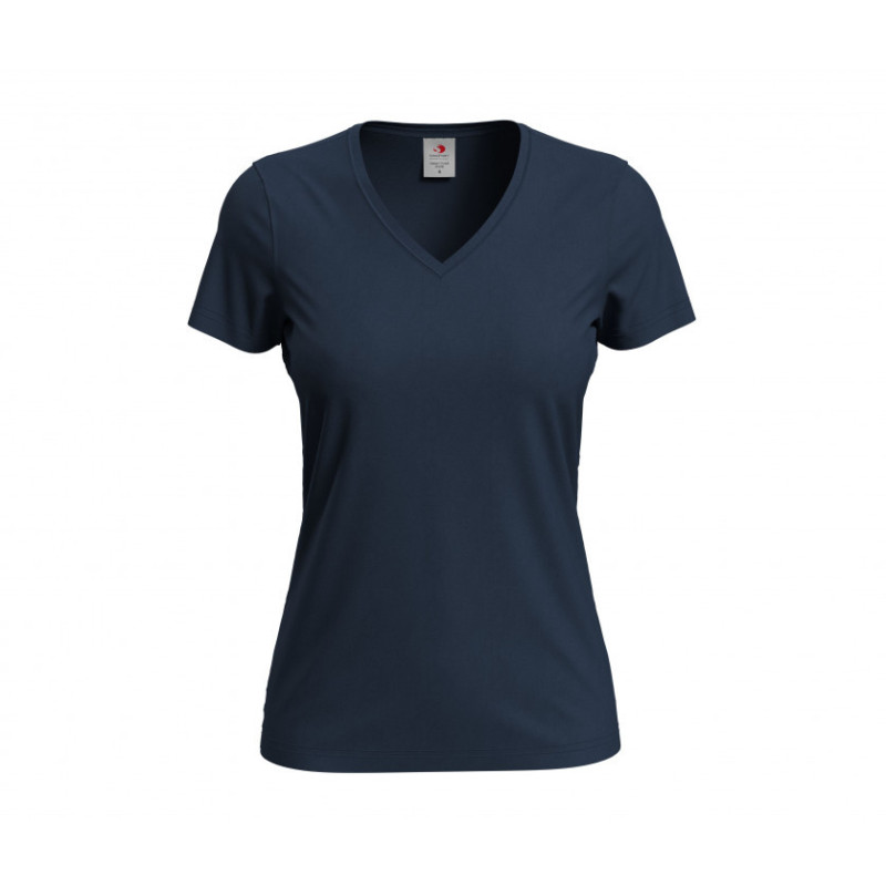 Tee shirt polyester col v