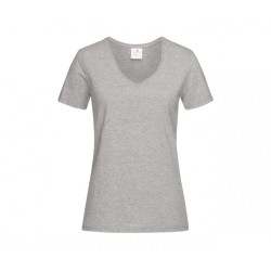 Tee shirt polyester col v