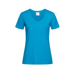 Tee shirt polyester col v