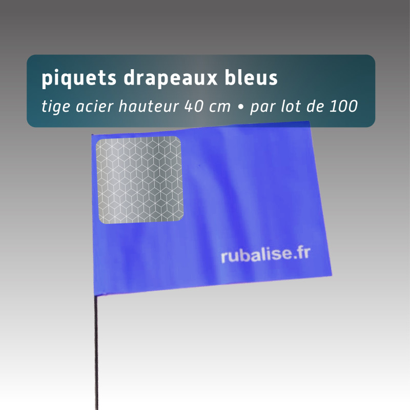 drapeau de signalisation avec pastilles nuit 40cm - lot 100 drapeau de signalisation avec pastilles nuit 40cm - lot 100
