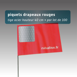 drapeau de signalisation avec pastilles nuit 40cm - lot 100