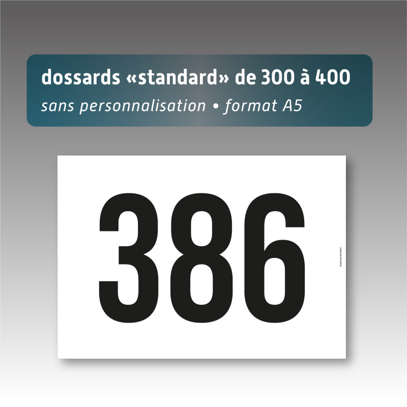 dossard sans perso de 300 a 400