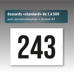 dossard sans perso de 1 a 500