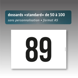 dossard sans perso de 50 a 100