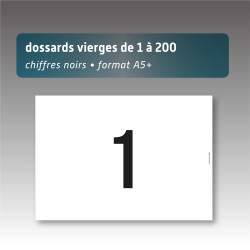 Dossards sans personnalisation de 1 à 200 - A5 - impression noire