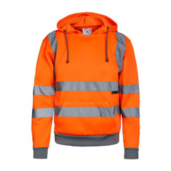 Sweat à Capuche Haute Visibilité avec bandes réfléchissantes