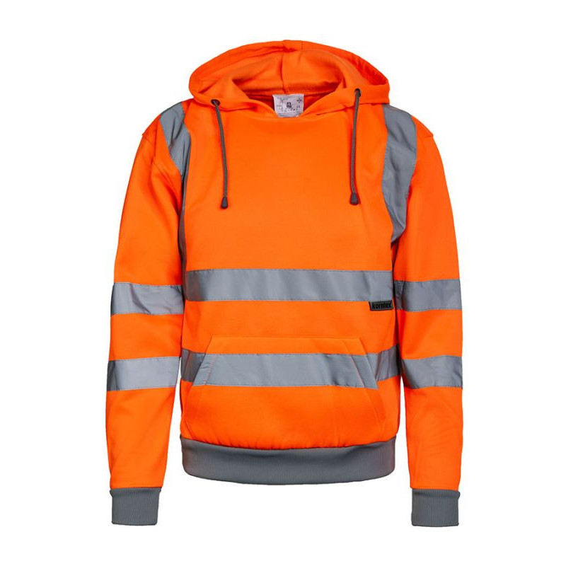 Sweat à Capuche Haute Visibilité avec bandes réfléchissantes