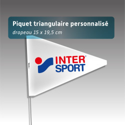 Piquets drapeaux triangulaires personnalisés - avec pastille de nuit