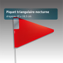 Piquet rubalise  triangulaire - avec pastilles de nuit