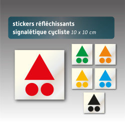 Stickers réfléchissants signalétique cycliste - 6 coloris disponibles