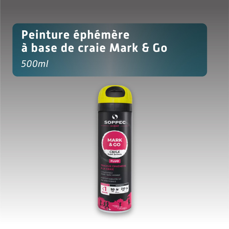 Marquage au sol éphémère à la craie fluorescente 500 ml - 7 couleurs | MARK & GO