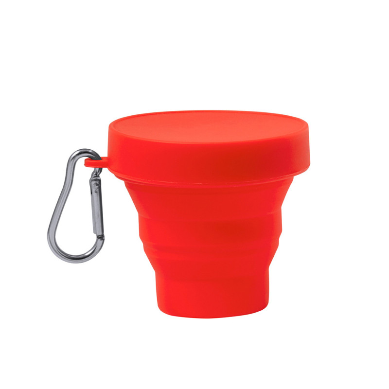 Verre pliable avec capuchon personnalisable et mousqueton Verre pliable avec capuchon personnalisable et mousqueton