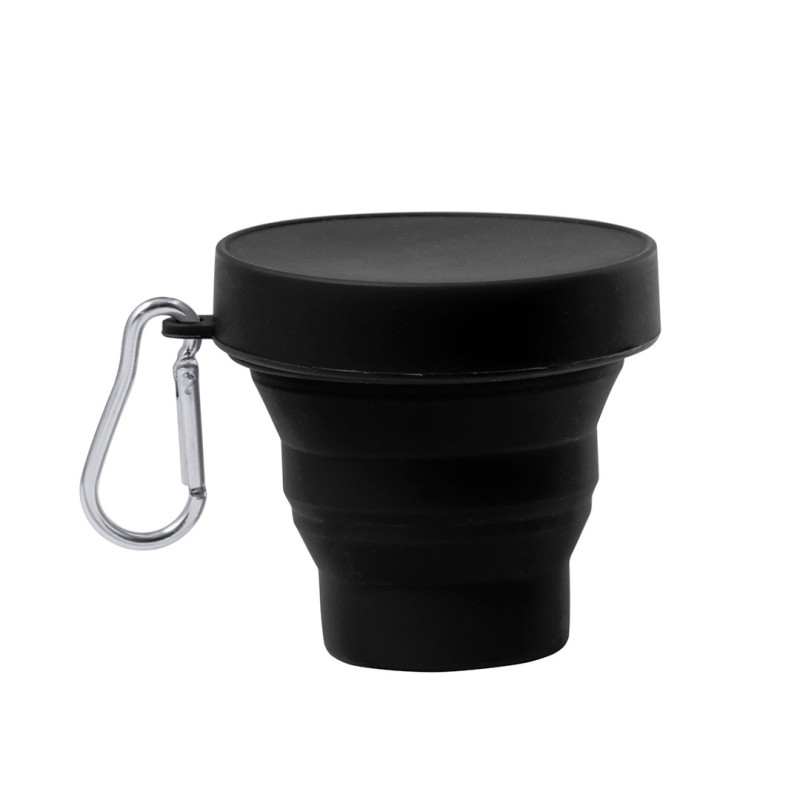 Verre pliable avec capuchon personnalisable et mousqueton Verre pliable avec capuchon personnalisable et mousqueton