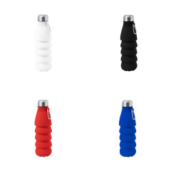 Gourde pliable 550 ml – Silicone et acier inox – Sans BPA
