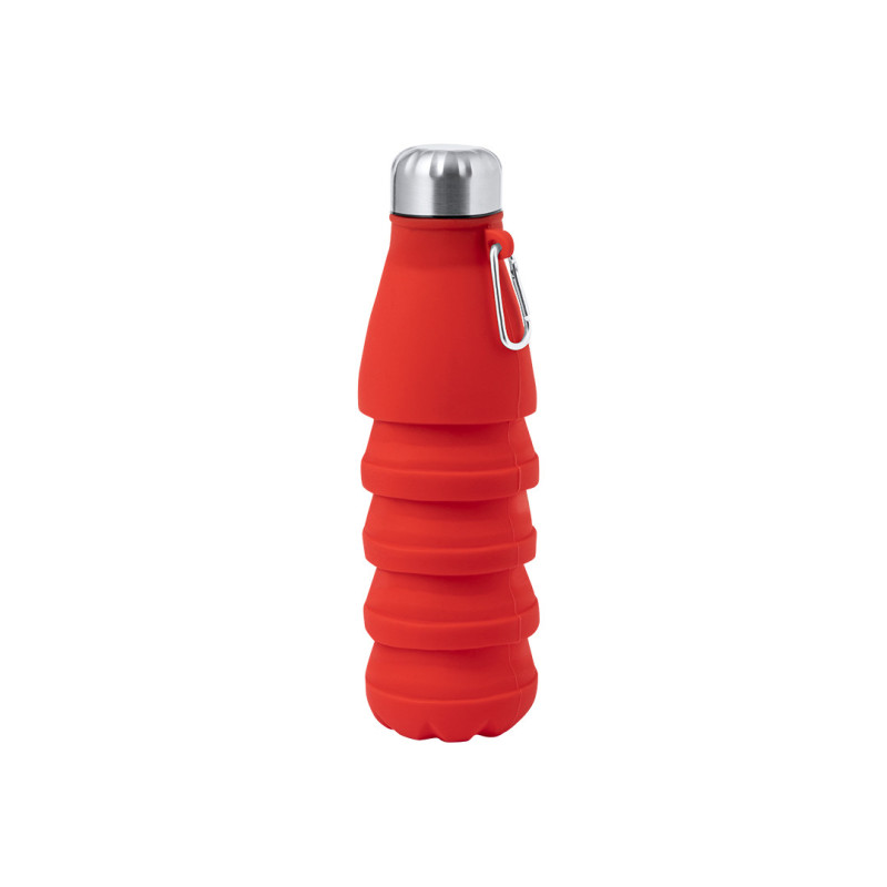 Gourde pliable 550 ml – Silicone et acier inox – Sans BPA Gourde pliable 550 ml – Silicone et acier inox – Sans BPA